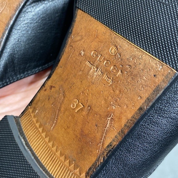 GUCCI PRINCETOWN LEATHER SLIPPER black Size 7 style 423513⭐️⭐️⭐️⭐️⭐️ - Picture 12 of 15